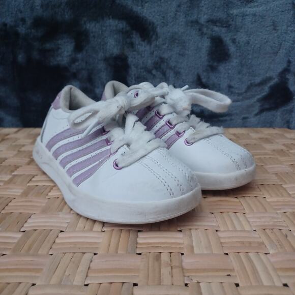 Girls K Swiss Sneakers US11 Purple and White - Picture 1 of 5